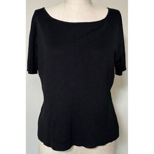Harolds Hand Framed 100% Silk Blouse Women Size‎ Medium Black Silk Shirt